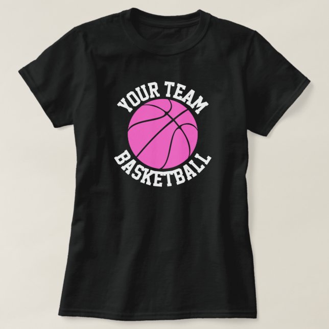 Rosa Basketball Team, Player och Jersey Number Tee (Design framsida)