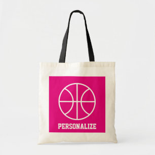 Rosa basketboll i påse för flicklag och tränare tygkasse