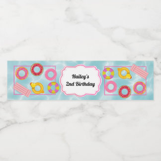 Rosa Bassäng Party Vattenflaska-etikett Vattenflaskor Etikett