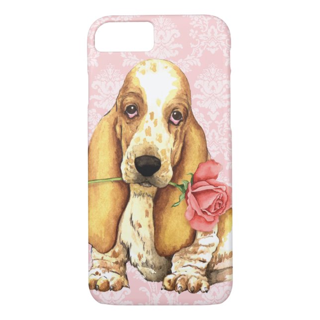 Rosa Basset för valentin Case-Mate iPhone Skal (Baksida)