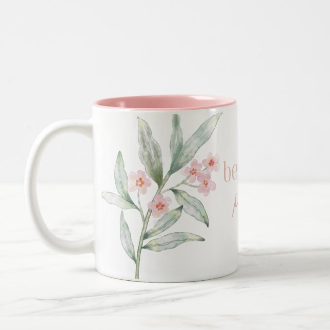 Rosa Bästa mamma någonsin - Kaffe kopp, Mors dag-p Två-Tonad Mugg (Vänster)
