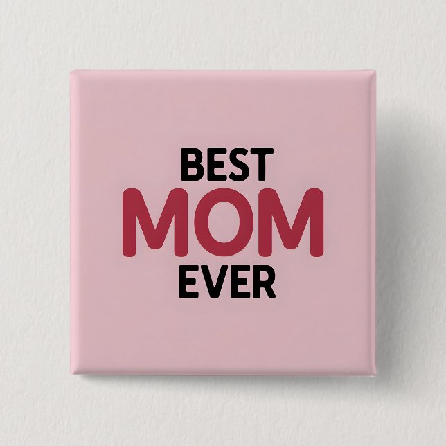 Rosa Bästa Mamma någonsin Knapp (Framsida)