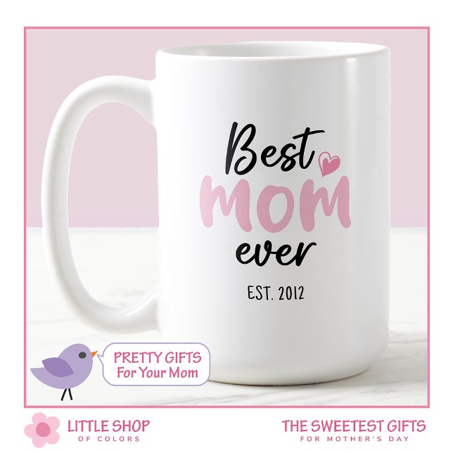 Rosa Bästa Mamma någonsin Mor dag Kaffemugg (Skapare uppladdad)