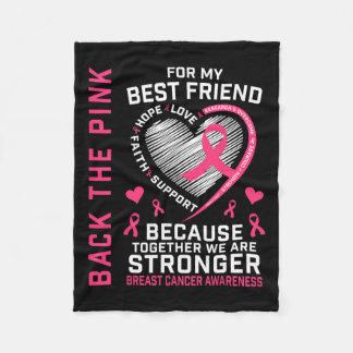 Rosa Bästa vän Breast Cancer Awareness Shirt Fleecefilt
