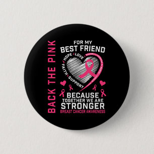 Rosa Bästa vän Breast Cancer Awareness Shirt Knapp