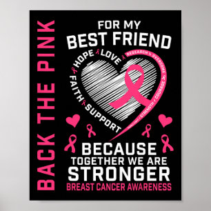 Rosa Bästa vän Breast Cancer Awareness Shirt Poster