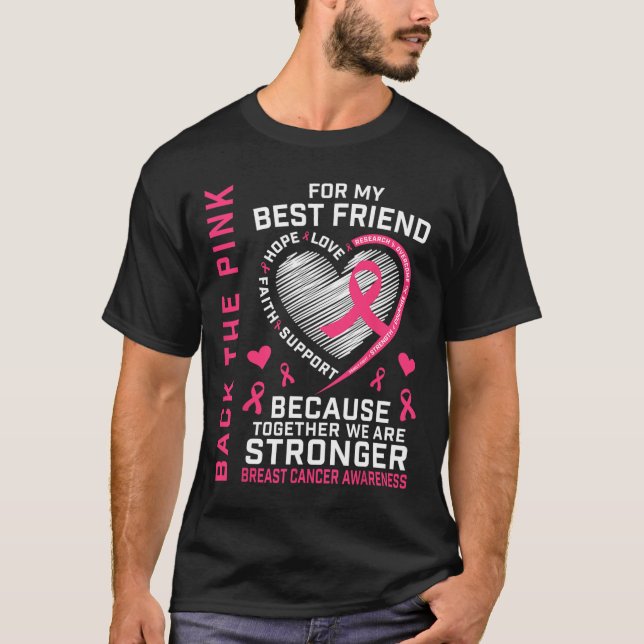 Rosa Bästa vän Breast Cancer Awareness Shirt T (Framsida)