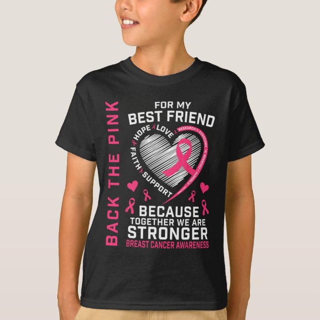 Rosa Bästa vän Breast Cancer Awareness Shirt T (Framsida)