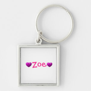 Rosa bästa vänkeychain fyrkantig silverfärgad nyckelring