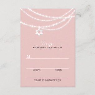 Rosa Bat mitzvah Sparkles Star of David OSA kort
