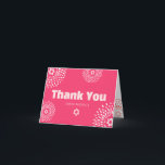 Rosa Bat mitzvah Starburst Bold Type Coola Groovy Tack Kort<br><div class="desc">Se till att din favorit Bat mitzvah visar hennes uppskattning för alla som stödde hennes milstolpe-händelse! Skicka ut den här roligten, trendig, groovy, personlig vikt tackkort! Retro-shock rosa och korallblommor börjar med David-stjärnor, liksom modig shock rosa i modern gult sans serif-typografi, täcker över en ren vit bakgrund. Öppna kortet så...</div>