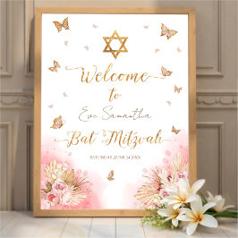 Rosa Bat mitzvah välkomstskyltskammare Poster