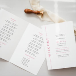Rosa Bat Mitzvah-vikt programhäfte Program