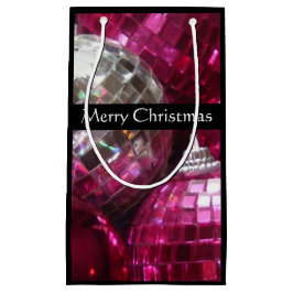 Rosa Baubles God jul presentsäck, liten svart