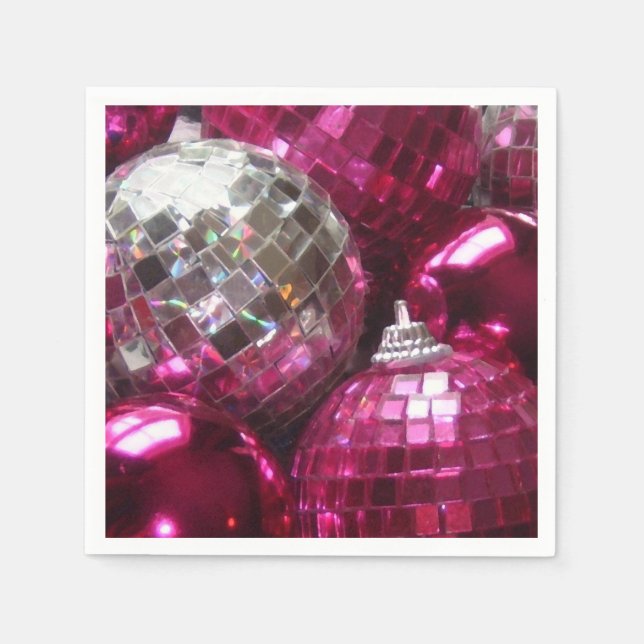 Rosa Baubles papper napkins Pappersservett (Framsidan)