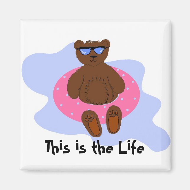 Rosa Beach Bear Bear Magnet (Framsidan)