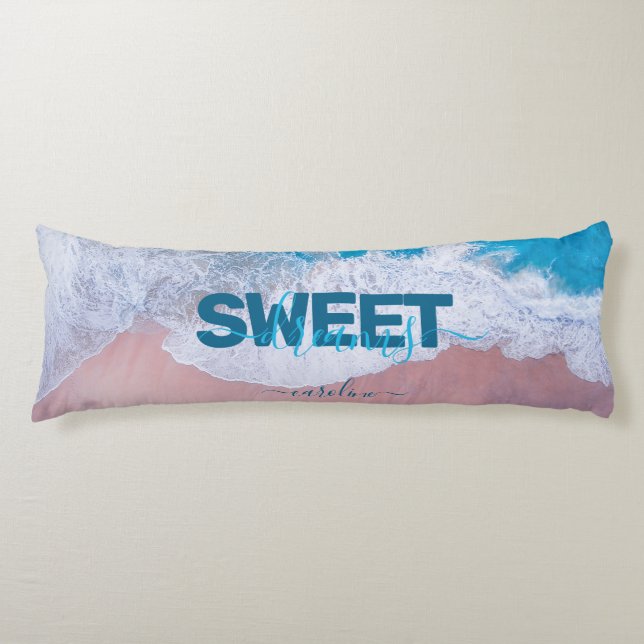 Rosa Beach Bermuda Personlig Kroppskudde (Framsidan)