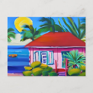 Rosa Beach House Bevarande av Touch Vykort