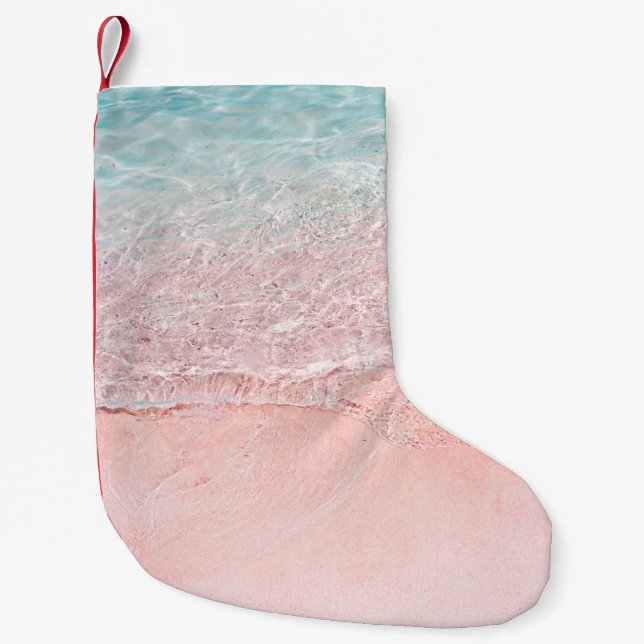 Rosa Beach och Stänk Wave Liten Julstrumpa (Framsidan)
