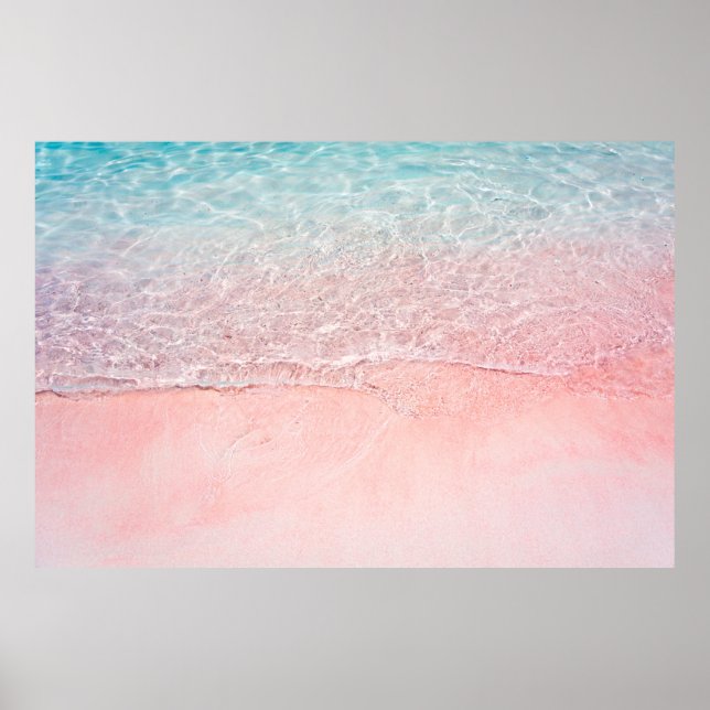 Rosa Beach och Stänk Wave Poster (Framsidan)