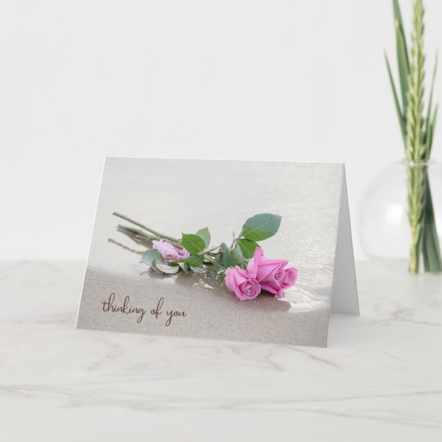 Rosa Beach Ro tänker på dig Kort (Framsida)