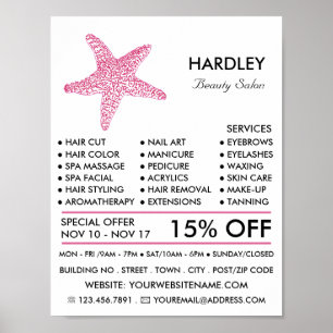 Rosa Beach Starfish, Beautician, Beauty Salon Poster