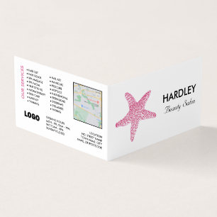 Rosa Beach Starfish, Beautician, Loyalty Card Visitkort