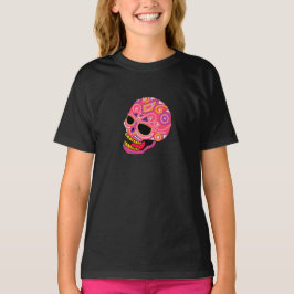Rosa Beaded Sugar Skull Kvinnors T-Shirt