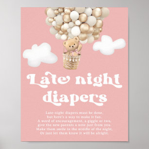 Rosa Bear Baby Shower Game Late Night Diables Poster
