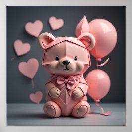 Rosa Bear Balloon Poster