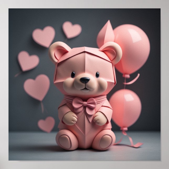 Rosa Bear Balloon Poster (Framsidan)