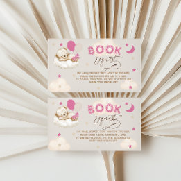 Rosa Bear Bokar for Baby Baby Shower Tilläggskort
