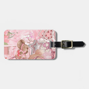 Rosa Bear Coquette Bagagebricka