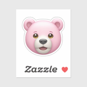 Rosa Bear Emoji Klistermärken