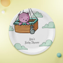 Rosa Bear in Luftballong Basket Baby Shower