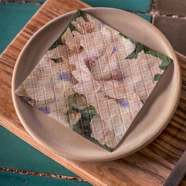  Rosa Bearded Iris Blommigt Napkins Pappersservett (In Situ Plate)