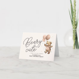 Rosa Beary Cute Baby Shower Tack Kort