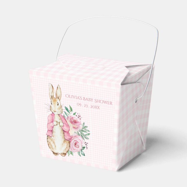 Rosa Beatrix Potter Bunny Rabbit Baby Shower Presentaskar (Framsidan Sidan)