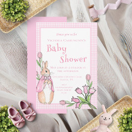 Rosa Beatrix Potter Djurtema Babykläder Inbjudningar