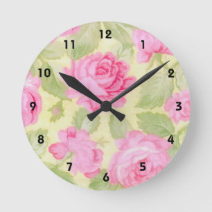 Rosa Beauties Wall Clock Rund Klocka