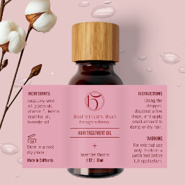 Rosa Beauty 1 OZ/30 ml Flaska vattentät etikett