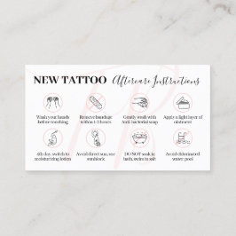 Rosa Beauty Aftercare Instructions for Tattoo Visitkort