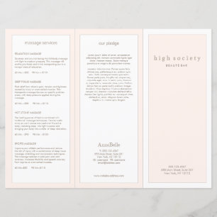 Rosa Beauty Hair Salon Spa TriFold Brochure