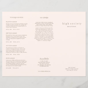 Rosa Beauty Hair Salon Spa TriFold Brochure