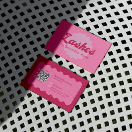 Rosa Beauty Lash QR Code Affärskort Visitkort