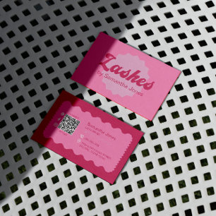 Rosa Beauty Lash QR Code Affärskort Visitkort