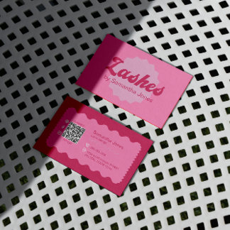 Rosa Beauty Lash QR Code Affärskort Visitkort