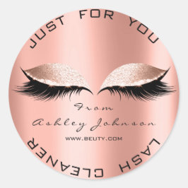Rosa Beauty Salon Glitter SPA Coral Lash Cleaner Runt Klistermärke