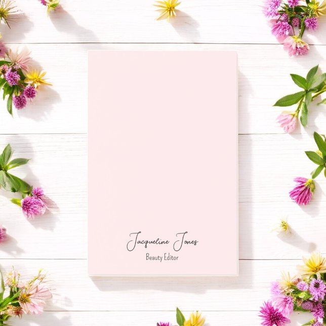 Rosa Beauty Salon Teacher Minimalist Post-it Block (Skapare uppladdad)