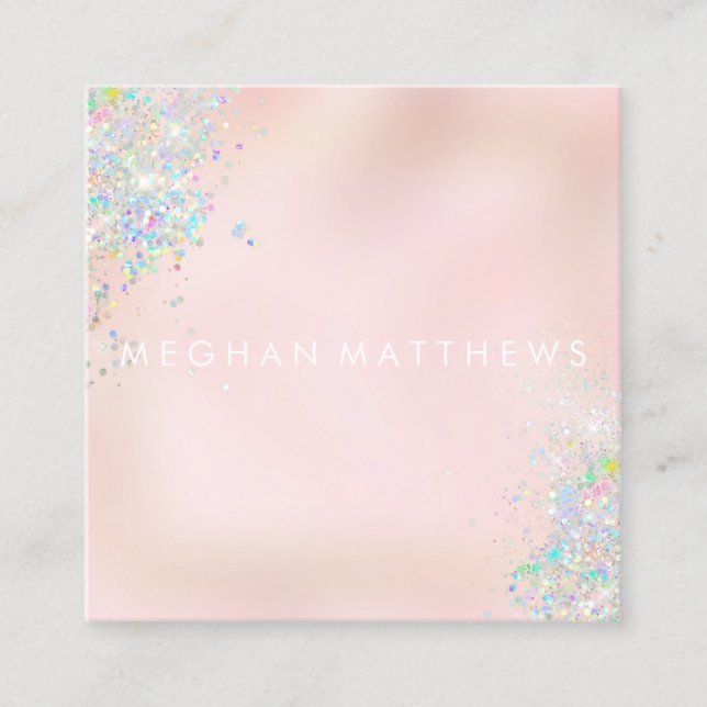 Rosa Beauty Stylist Makeup Artist Fyrkantigt Visitkort (Framsida)